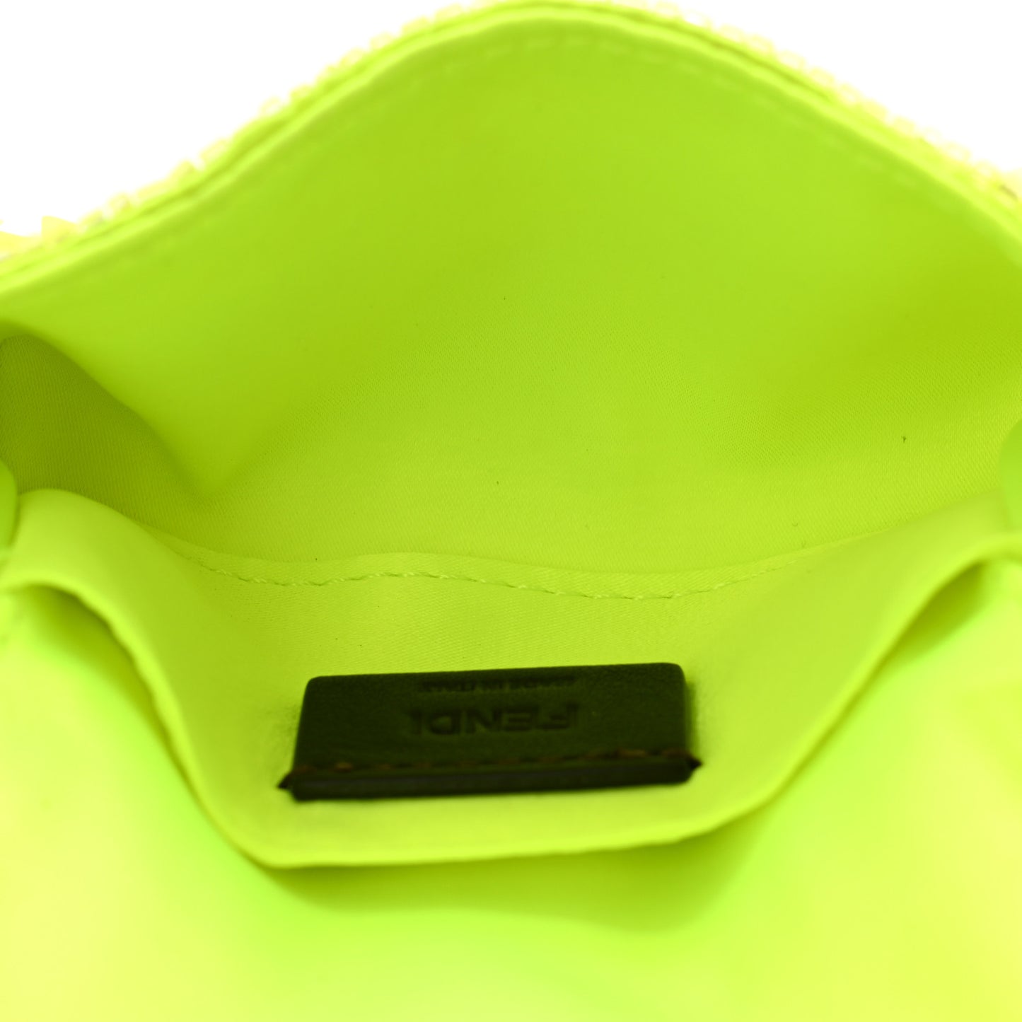 Transparent Paillettes Vitello King Nano Maxi Buckle Baguette Charm Yellow Fluo