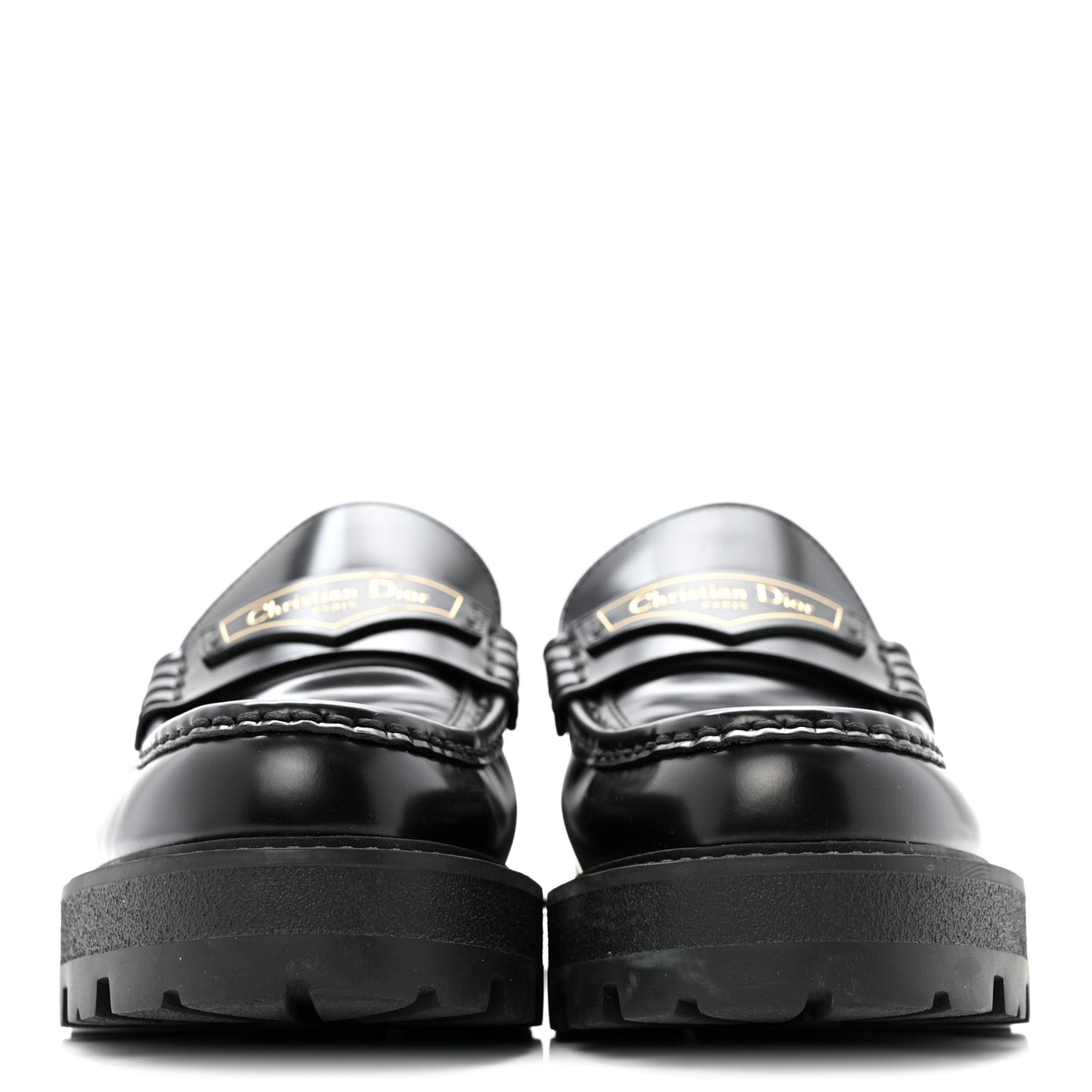 Brushed Calfskin Boy Platform Loafers 39.5 Black