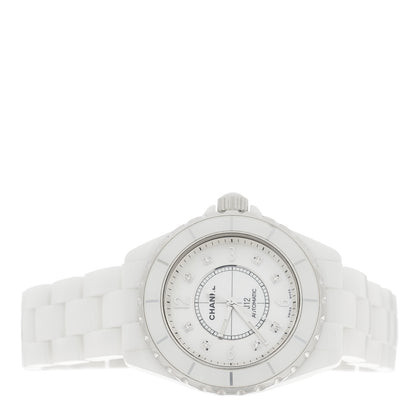 Chanel Stainless Steel Ceramic Diamond 38mm J12 Automatic Watch White 2 of 4
