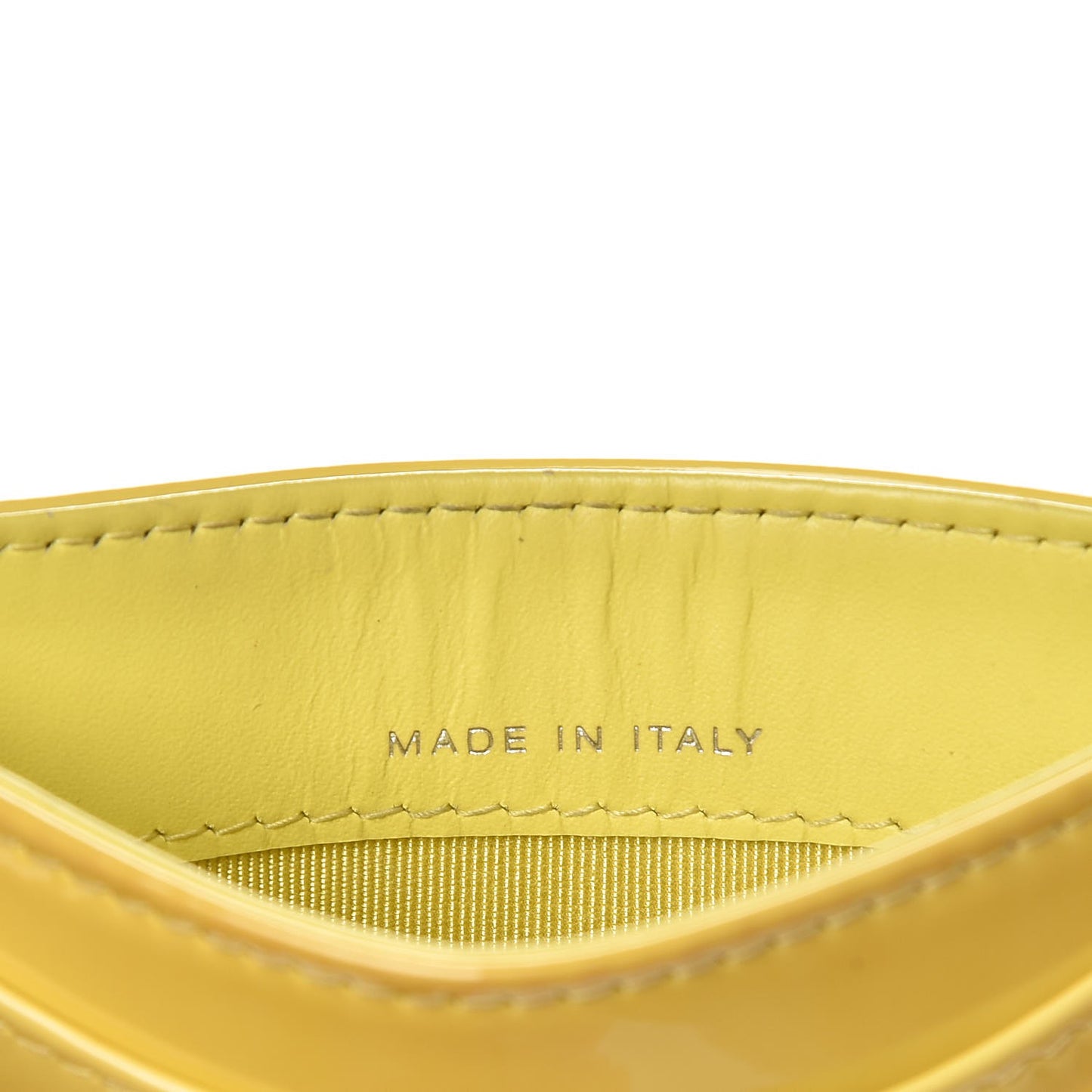 Patent Quilted Card Holder Yellow