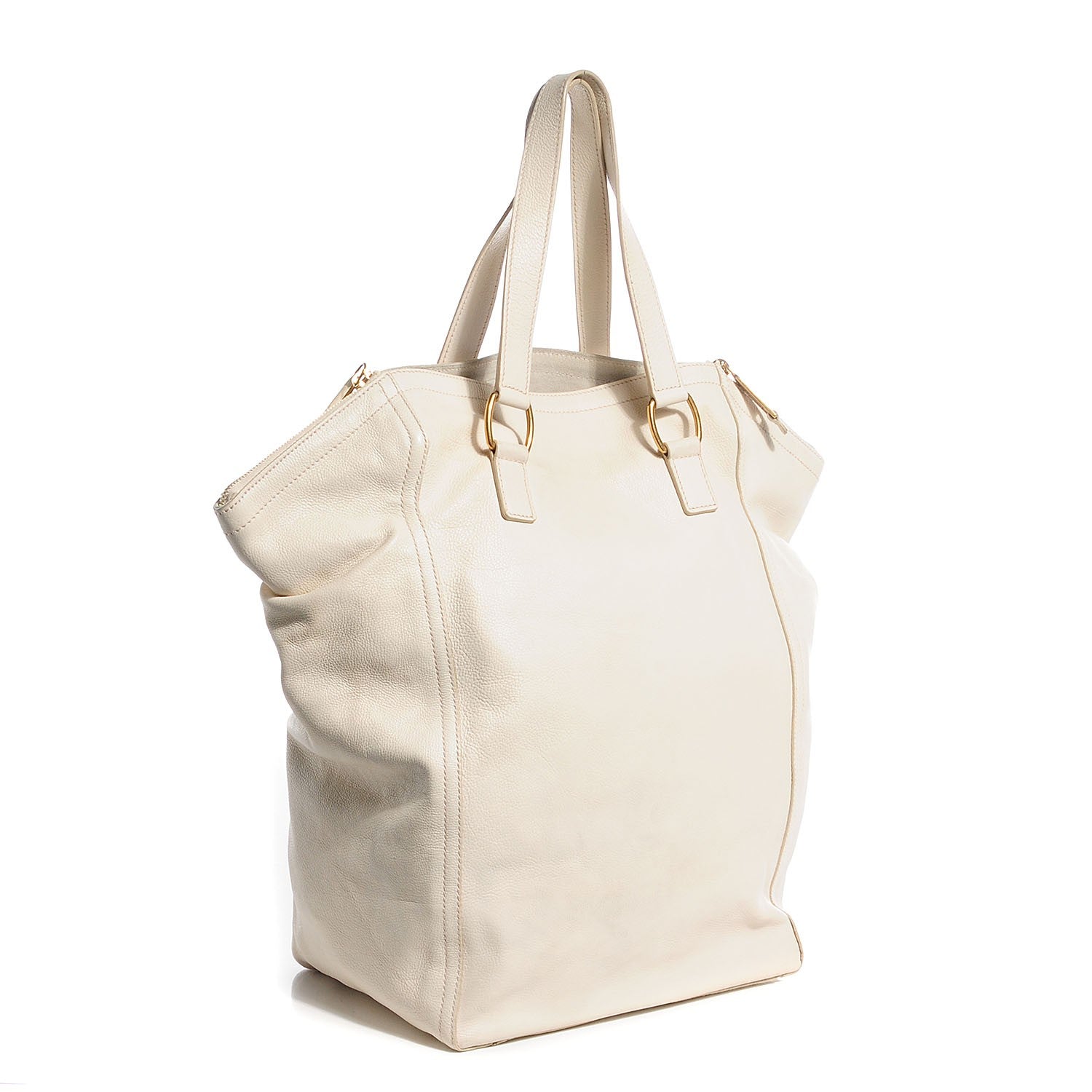 Saint Laurent Calfskin Large Downtown Tote Ivory 3 of 8