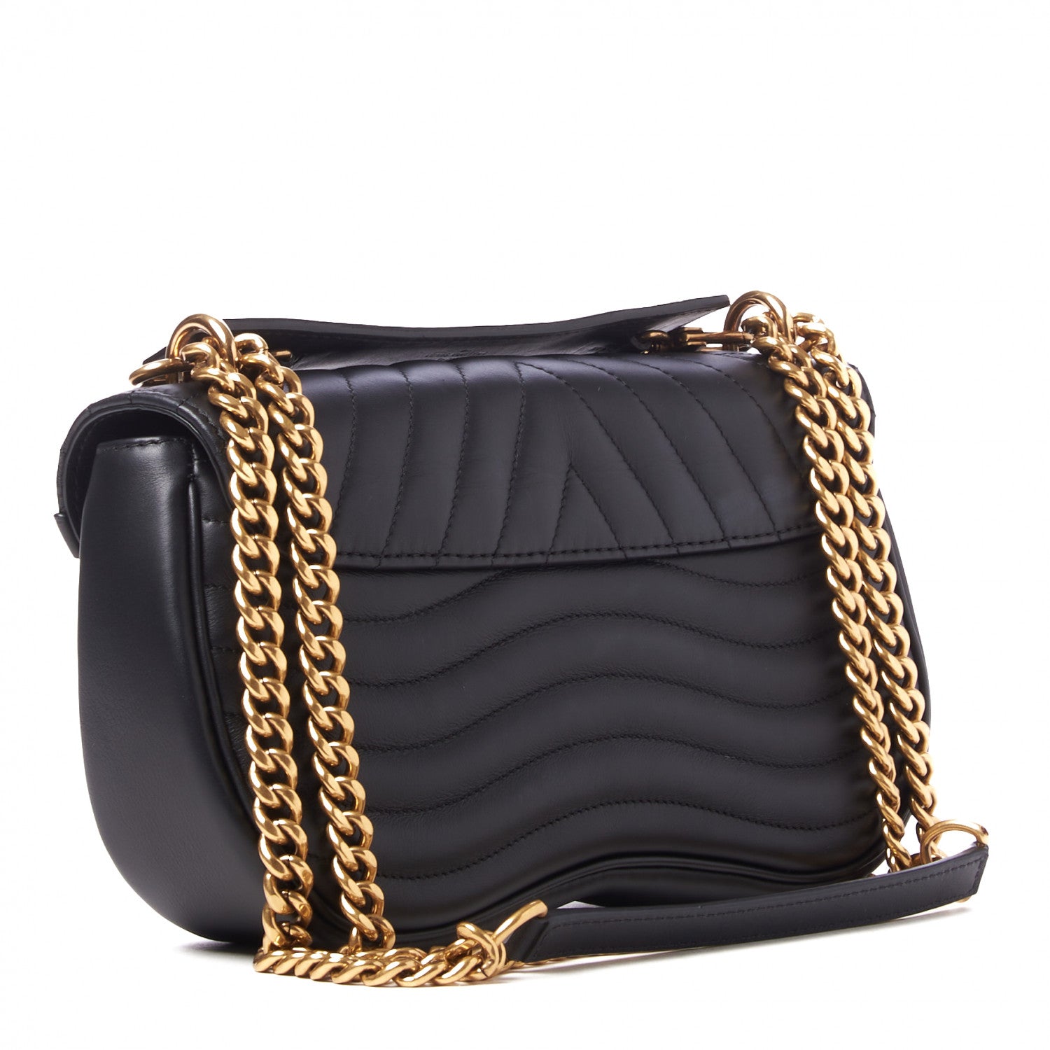 Louis Vuitton Calfskin New Wave Chain MM Black 2 of 8