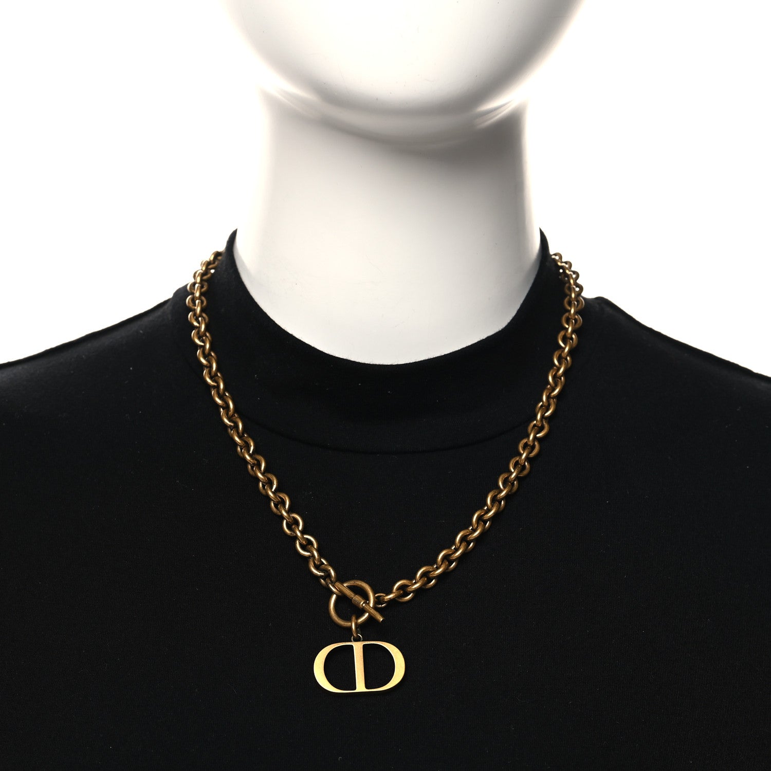 Christian Dior Metal 30 Montaigne Necklace Aged Gold 2 of 4