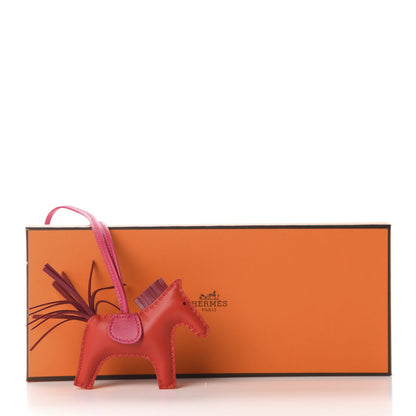 Hermes Milo Lambskin Grigri Rodeo Horse Bag Charm PM Rouge Indien Rubis Rose Mexico 4 of 4