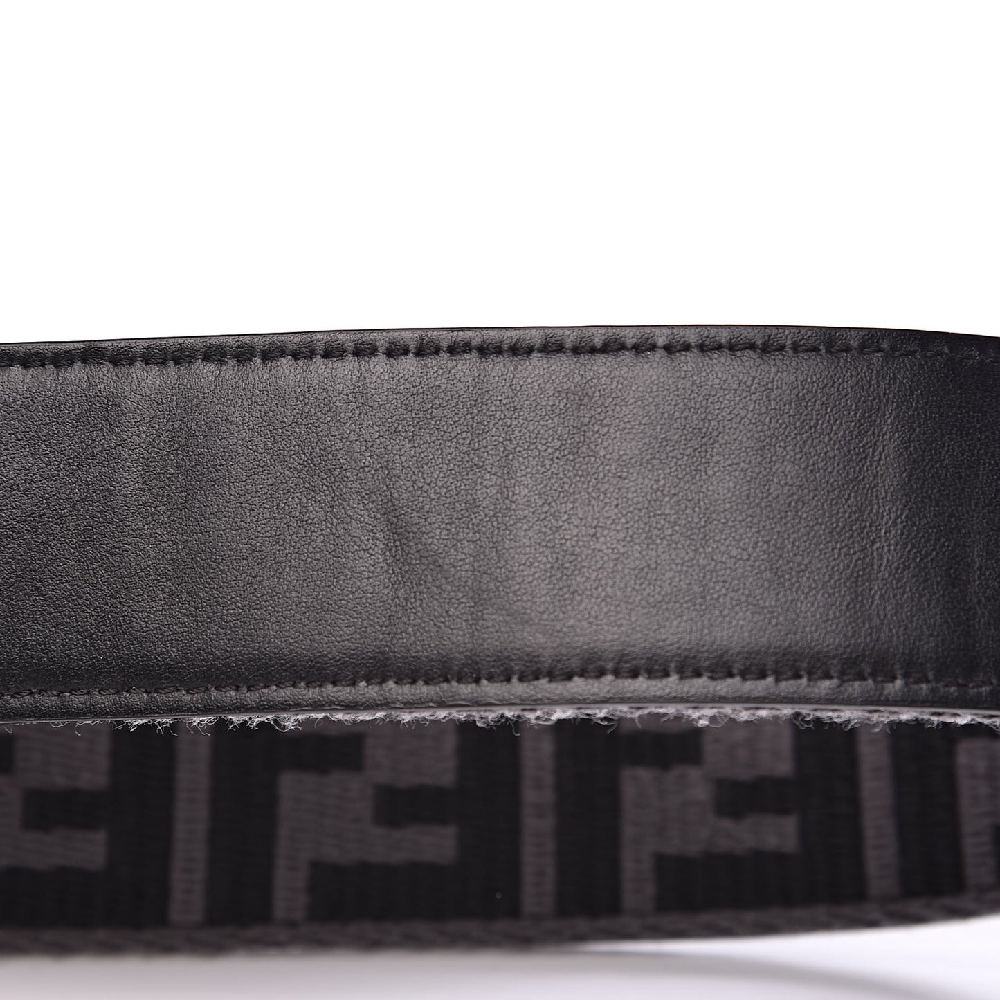 Fabric Calfskin FF Strap You Grey Black