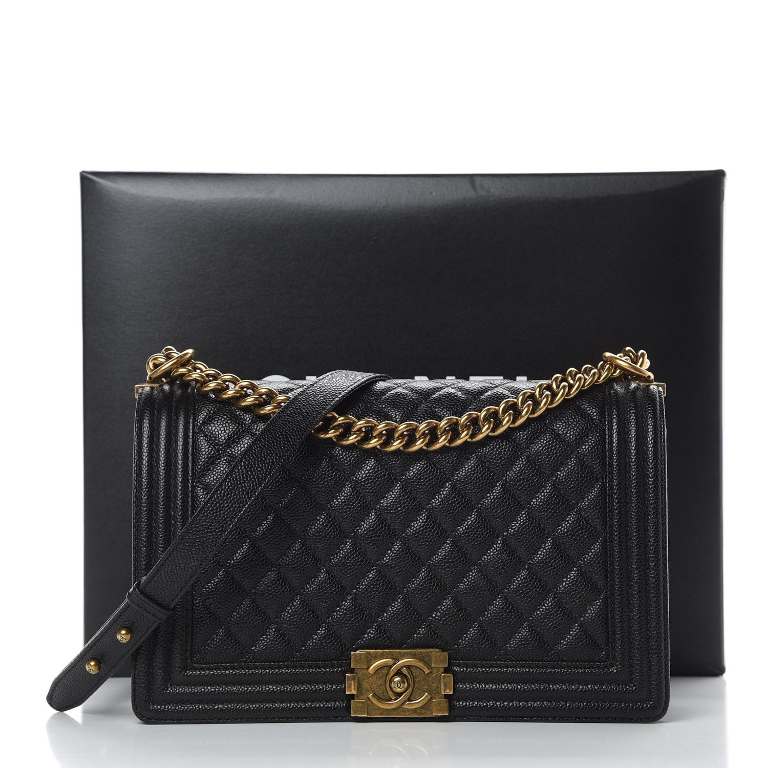 Chanel Caviar Quilted New Medium Boy Flap Black 12 of 12
