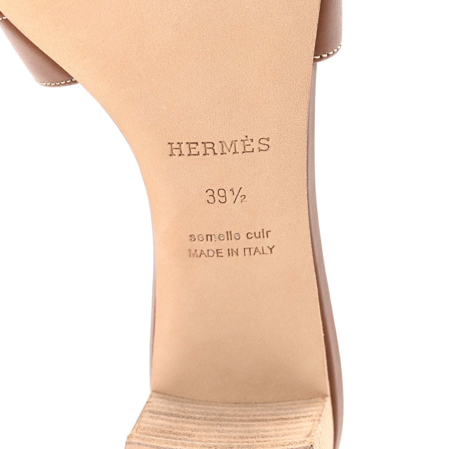 Hermes Calfskin Oasis Sandals 39.5 Gold 7 of 9