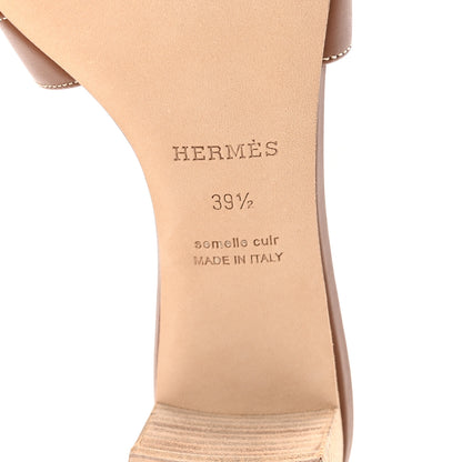 Hermes Calfskin Oasis Sandals 39.5 Gold 7 of 9