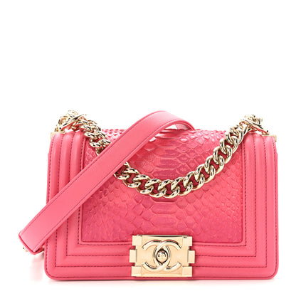 Chanel Snakeskin Small Boy Flap Pink 1 of 10