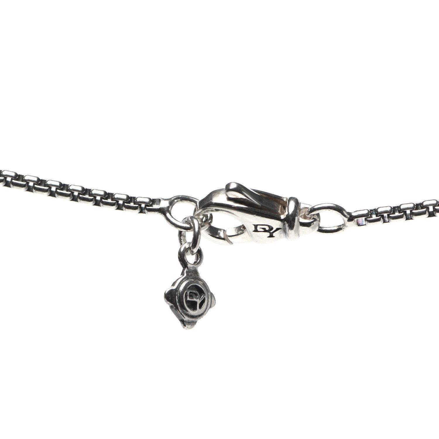 David Yurman Sterling Silver Diamond Petite X Heart Necklace 4 of 5
