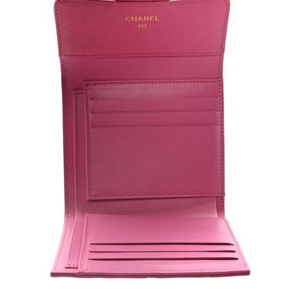 Chanel Caviar Quilted Compact Flap Wallet Pink 5 of 9