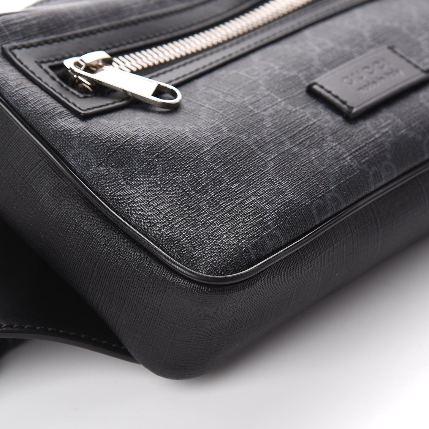 Soft GG Supreme Monogram Web Belt Bag Black Grey