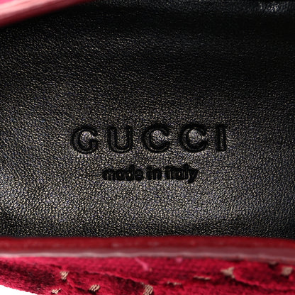 Gucci Velvet GG Monogram Horsebit Womens Jordaan Loafers 37.5 Red Cipria 8 of 8