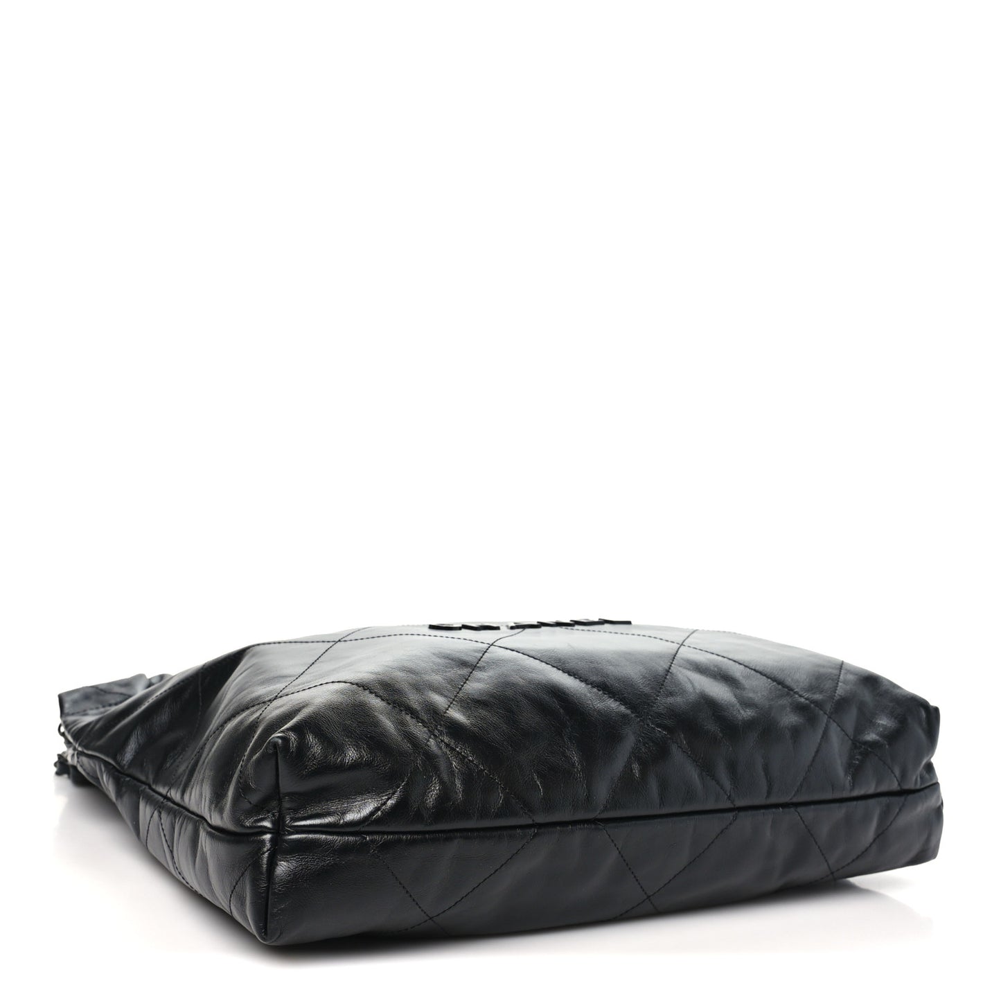 Shiny Calfskin Quilted Large Chanel 22 So Black
