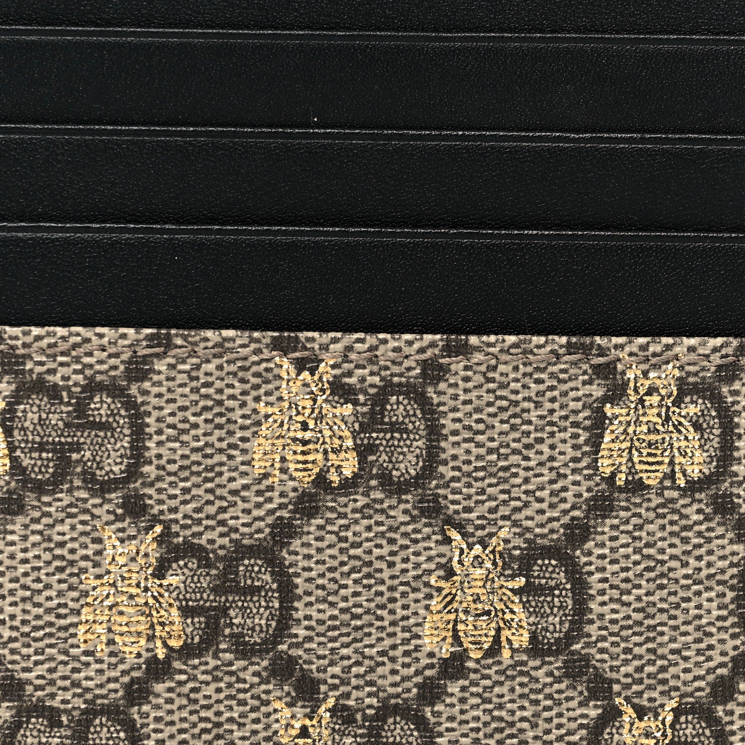 Gucci GG Supreme Monogram Bees Card Holder Black 7 of 7