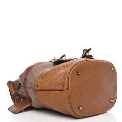 Burberry Canvas Mega Check Medium Kelshall Traveller Hobo Saddle Brown 4 of 12