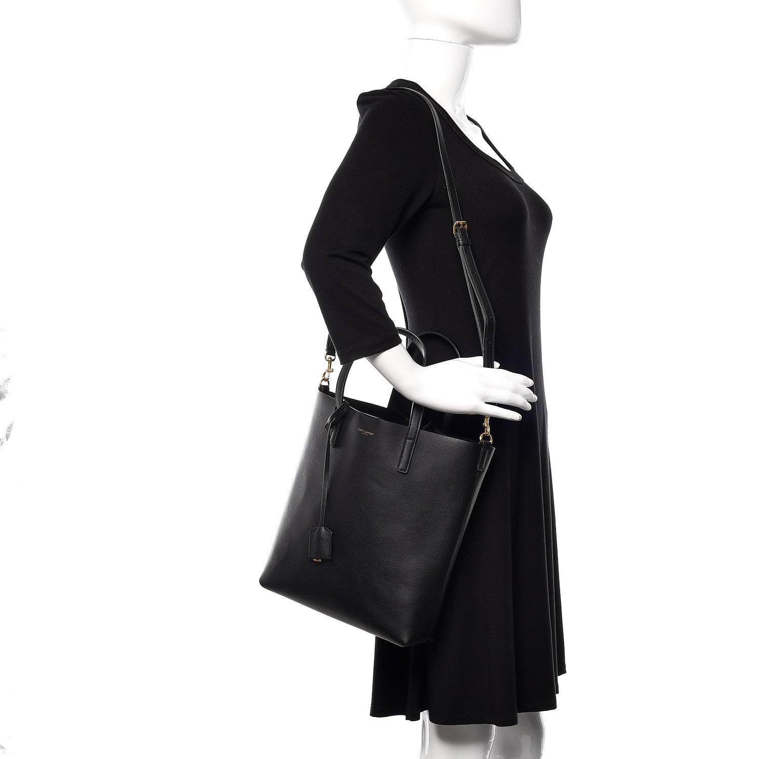 Saint Laurent Calfskin Toy Shopping Tote Black 2 of 13