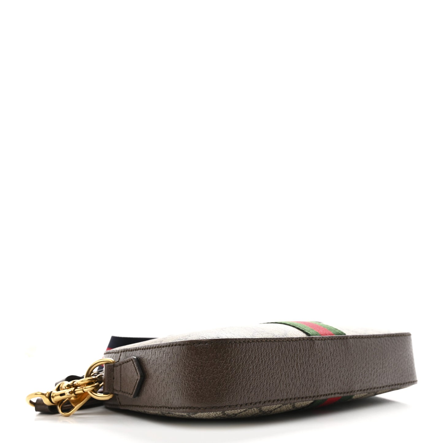 GG Supreme Monogram Textured Dollar Calfskin Web Ophidia Small Crossbody Bag Beige Ebony New Acero