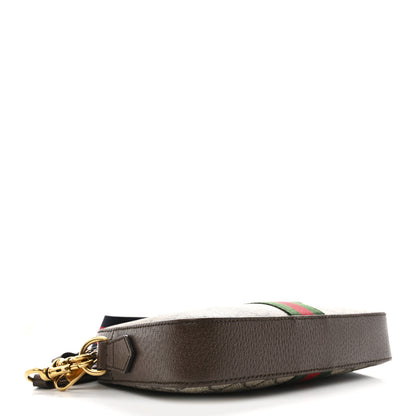Gucci GG Supreme Monogram Textured Dollar Calfskin Web Ophidia Small Crossbody Bag Beige Ebony New Acero 4 of 10