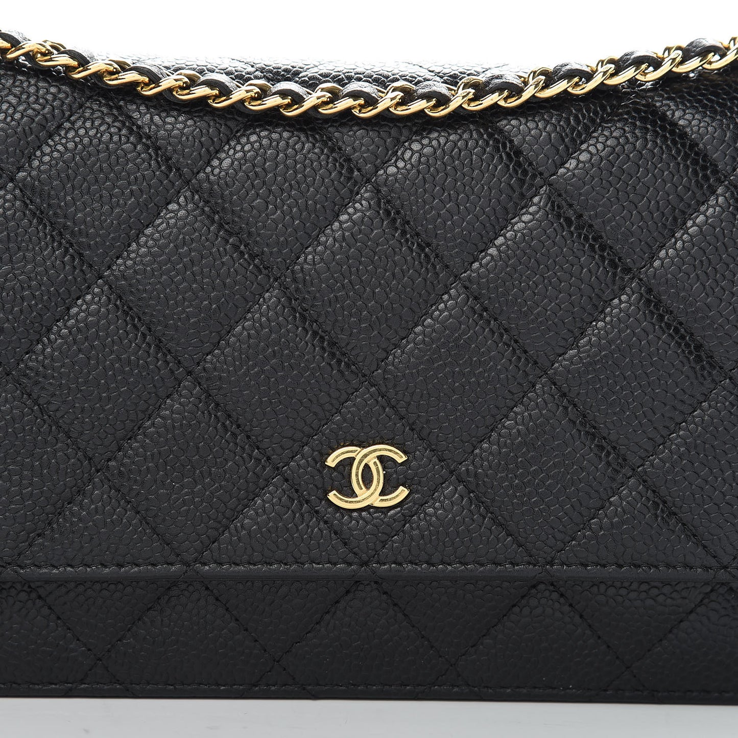 Caviar Quilted Wallet On Chain WOC Black