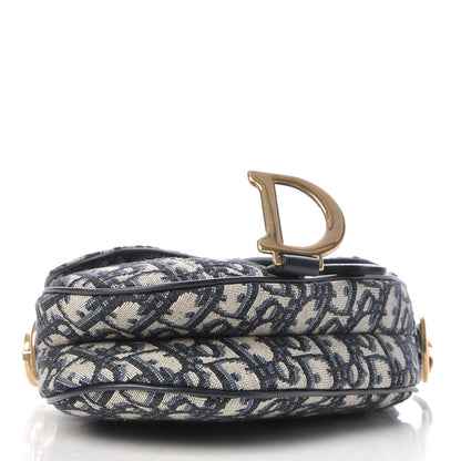 Christian Dior Oblique Mini Saddle Bag Blue 4 of 7