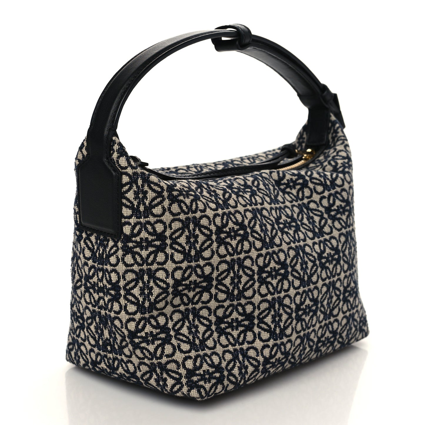 Jacquard Anagram Calfskin Small Cubi Bag Navy Black