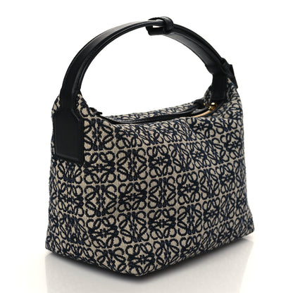Loewe Jacquard Anagram Calfskin Small Cubi Bag Navy Black 3 of 6