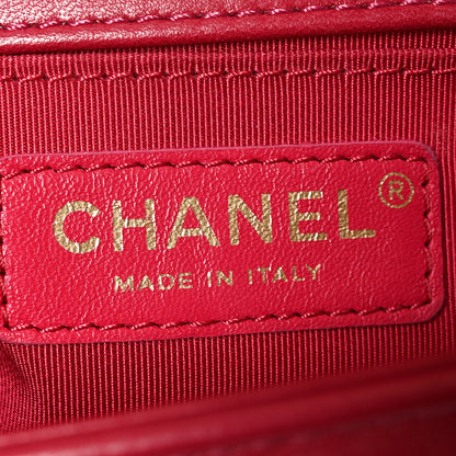 Chanel Lambskin Chevron Quilted Medium Boy Flap Dark Pink 6 of 10