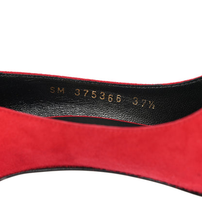 Saint Laurent Kid Scamosciato Classic Paris 105 Skinny Pumps 37.5 New Red 8 of 12