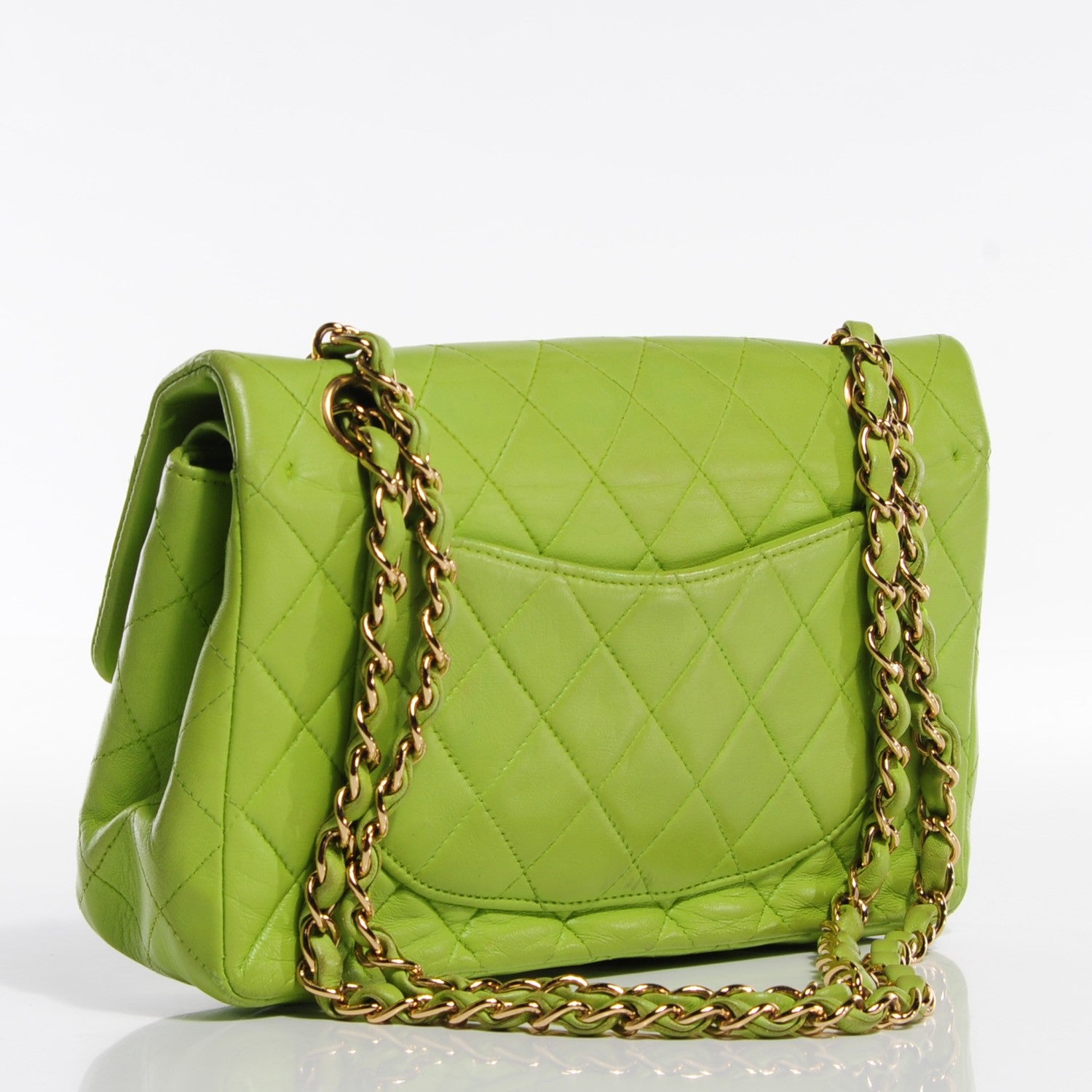Chanel Lambskin Quilted Small Double Flap Green 3 of 8