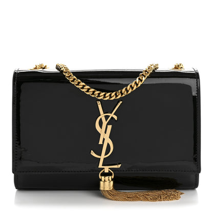 Saint Laurent Patent Small Classic Monogram Kate Tassel Satchel Black 1 of 12