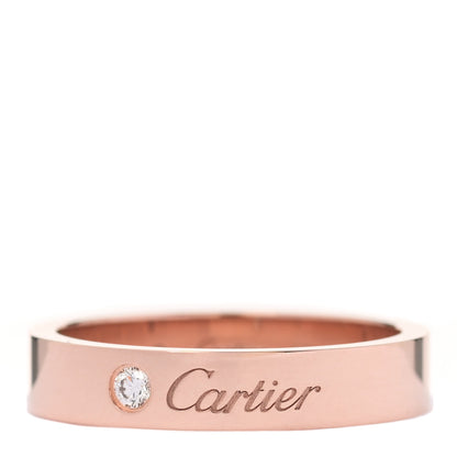 Cartier 18K Pink Gold Diamond 3mm C De Cartier Wedding Band Ring 55 7.25 1 of 6
