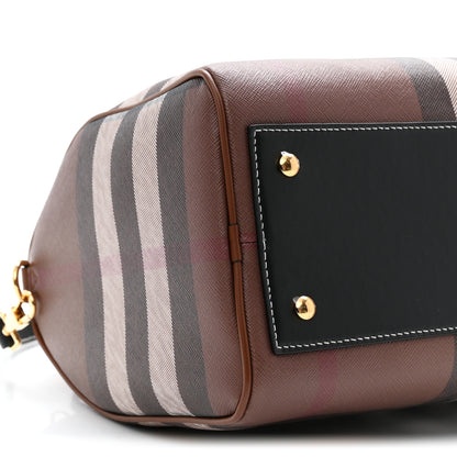 Burberry E-canvas Check Bowling Bag Dark Birch Brown 9 of 11
