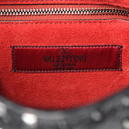 Valentino Garavani Craquele Nappa Medium Rockstud Spike Shoulder Bag Black 6 of 10