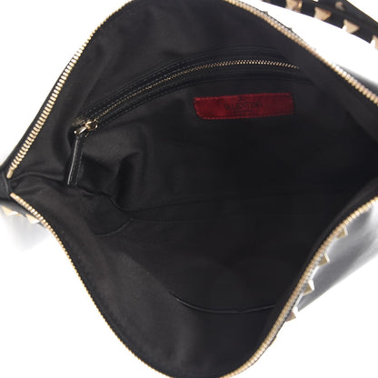 Valentino Garavani Vitello Large Rockstud Zip Wristlet Pouch Black 5 of 7