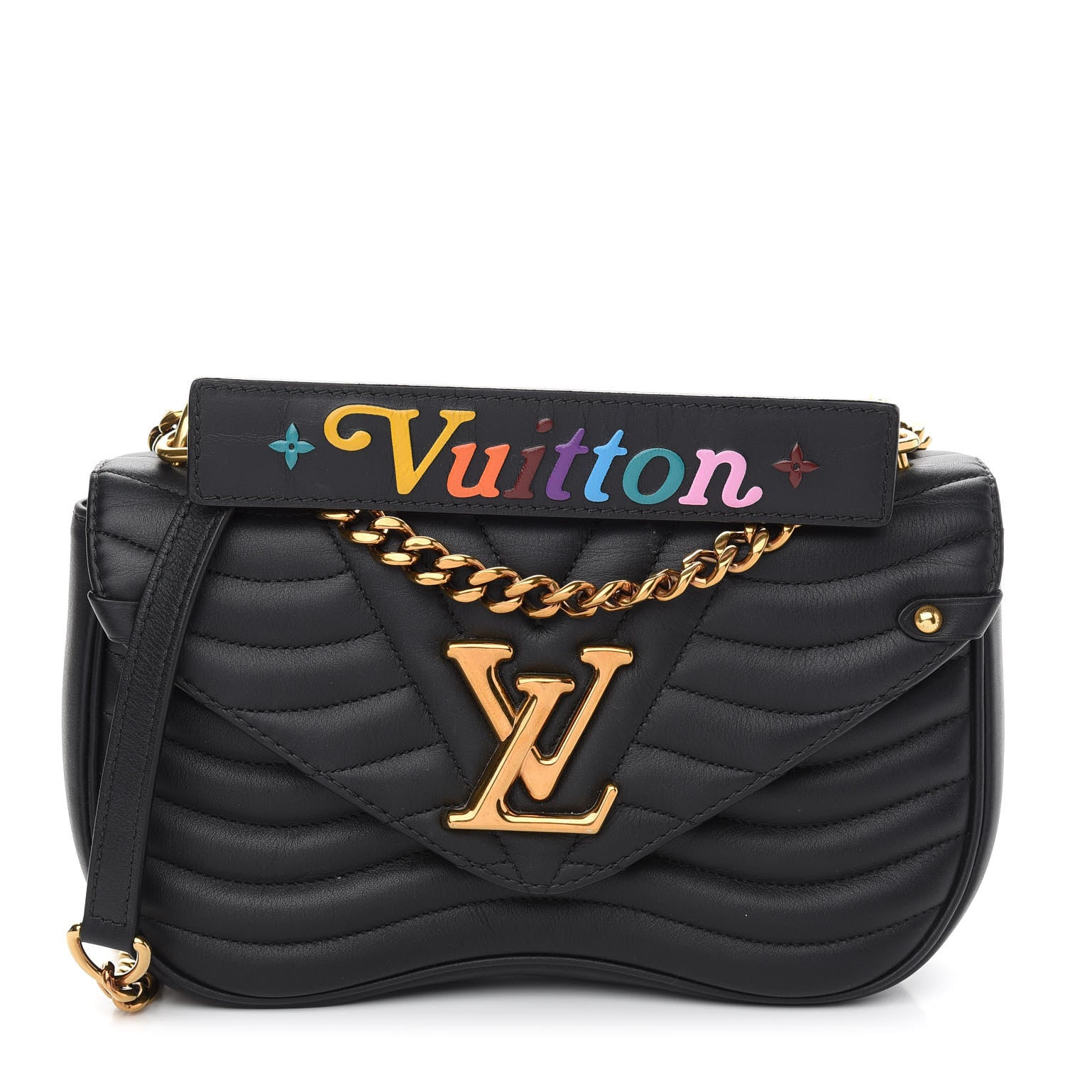 Louis Vuitton Calfskin New Wave Chain MM Black 1 of 10