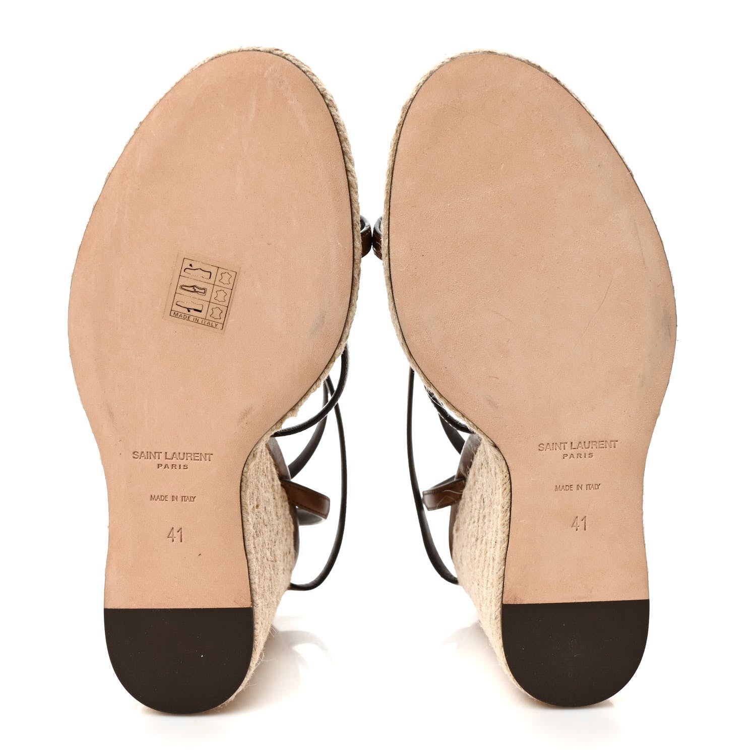 Saint Laurent Calfskin Cassandra 105 Espadrille Wedges 41 Bruciato 5 of 9