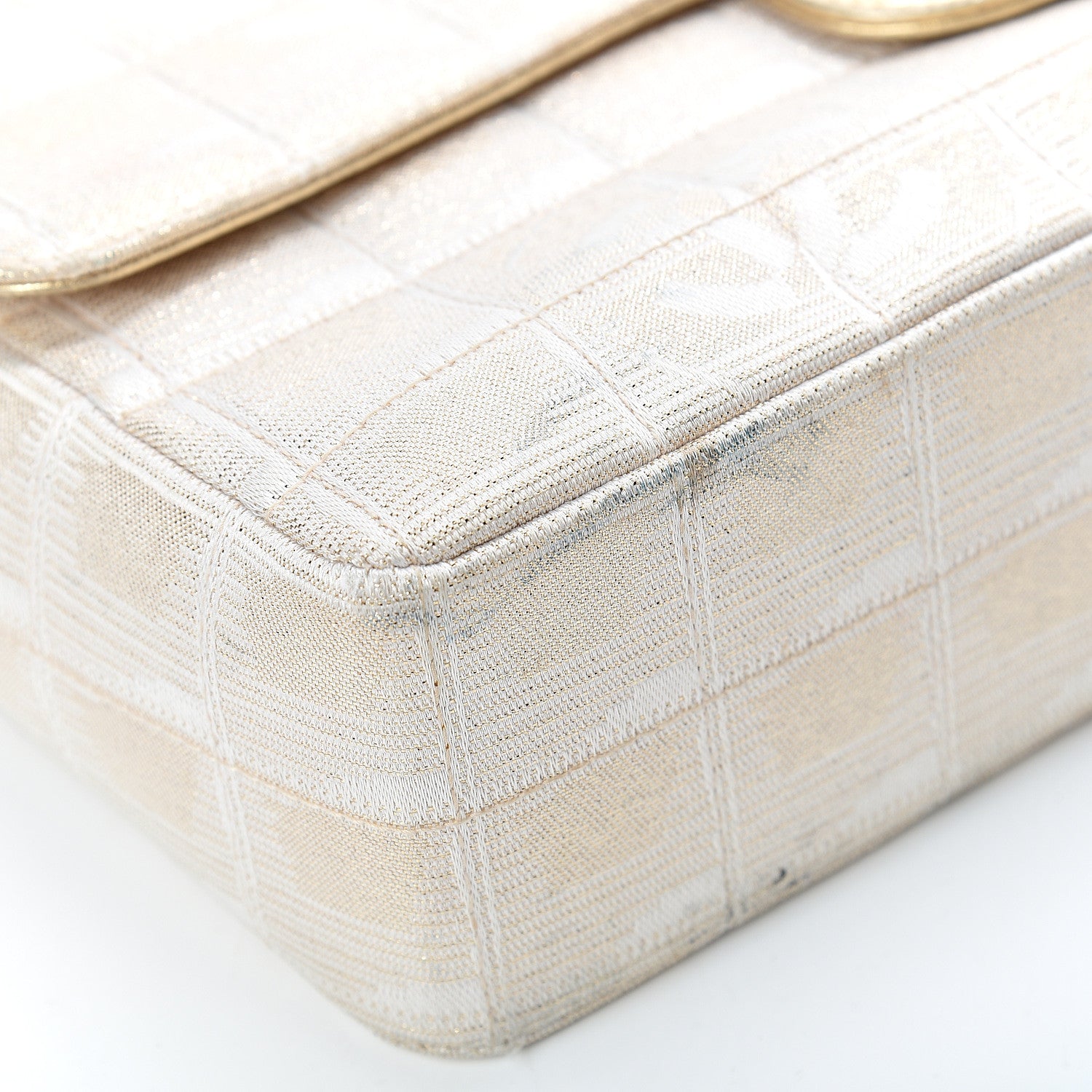 Chanel Metallic Nylon Medium Travel Flap Light Gold 8 of 19