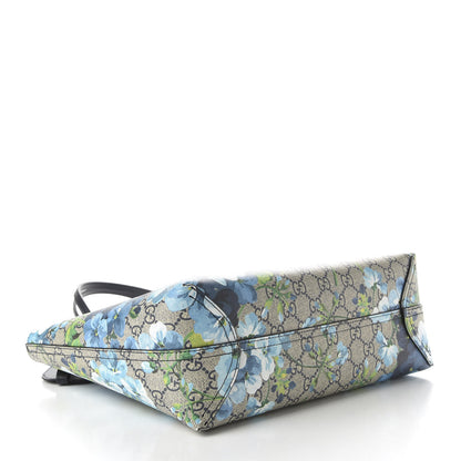 Gucci GG Supreme Monogram Blooms Small Reversible Tote Beige Blue Navy 5 of 10