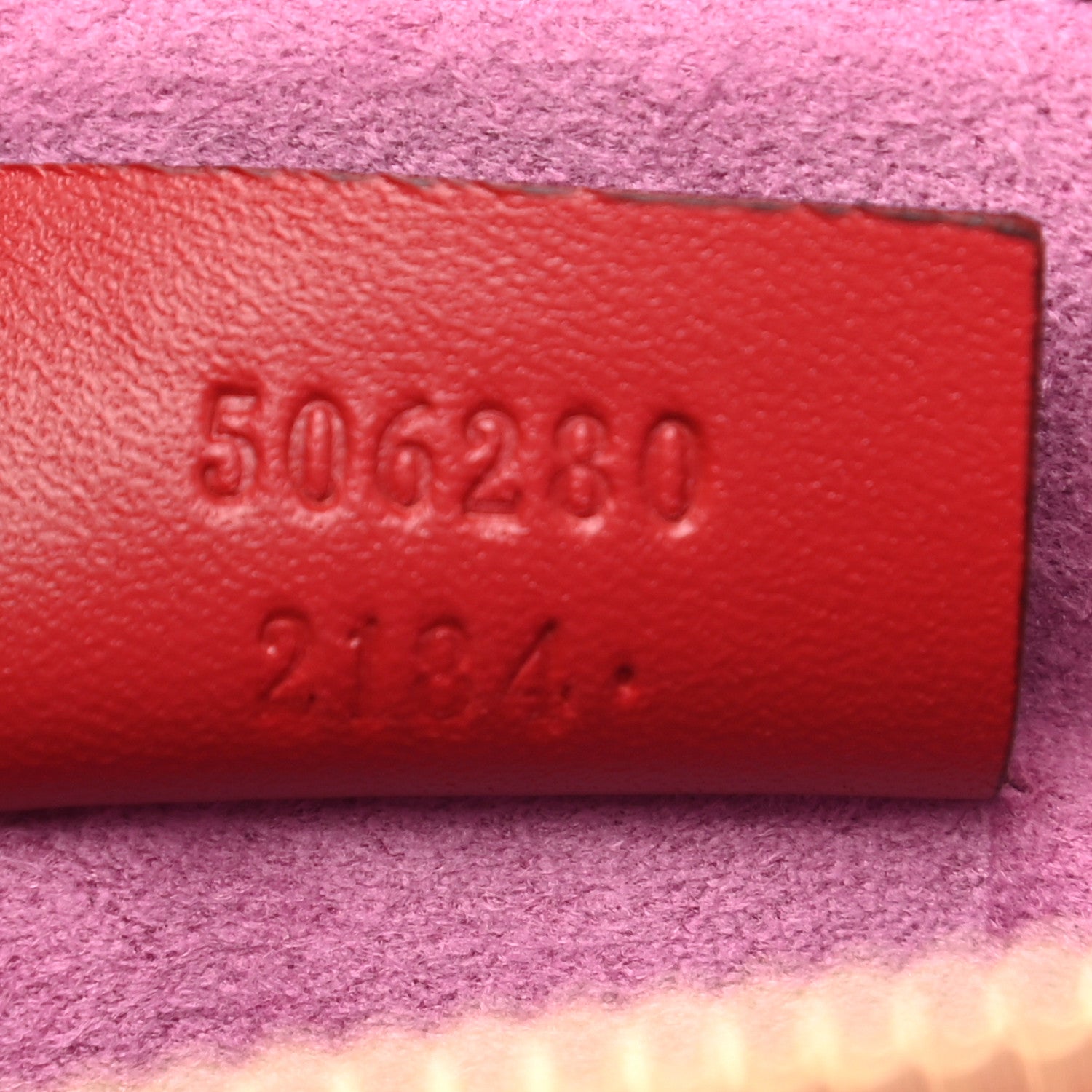 Gucci GG Supreme Monogram Bosco Patch Zip Pouch Beige Malva Hibiscus Red 7 of 8
