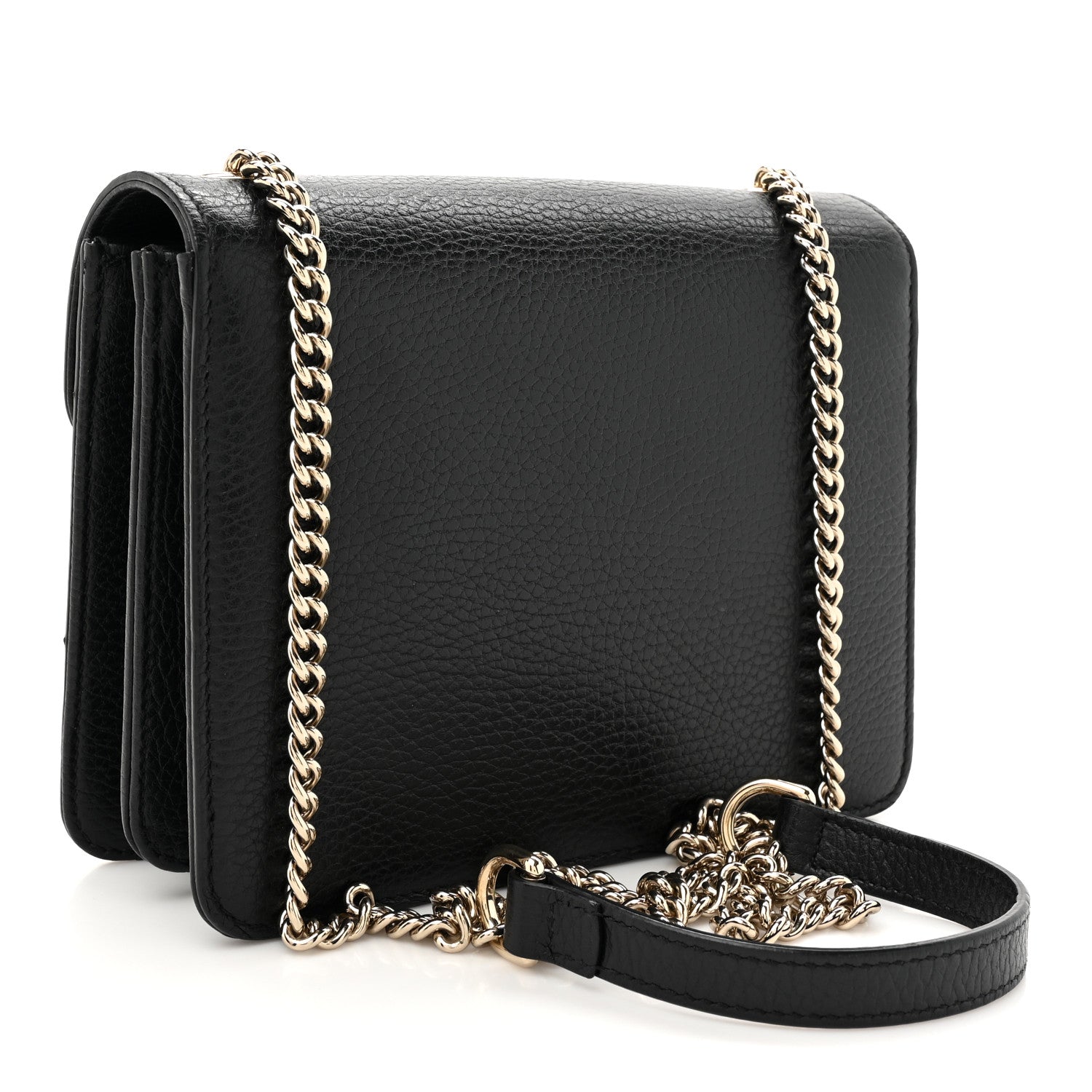Gucci Dollar Calfskin Small Interlocking G Shoulder Bag Black 3 of 11