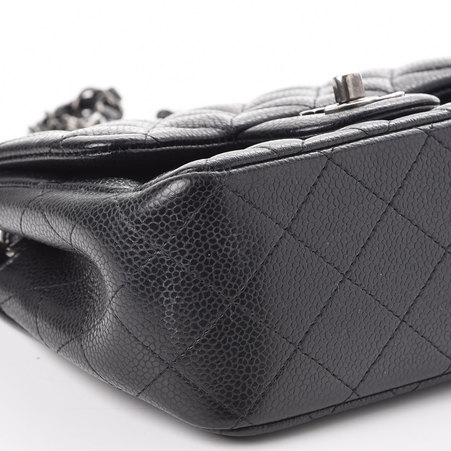 Caviar Quilted Mini Square Flap Black