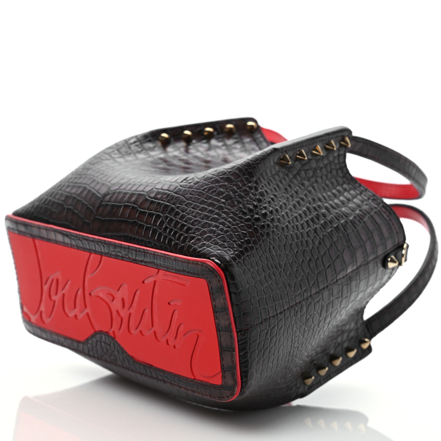 Christian Louboutin Patent Embossed Spiked Mini Cabarock Shopper Tote 10 of 13