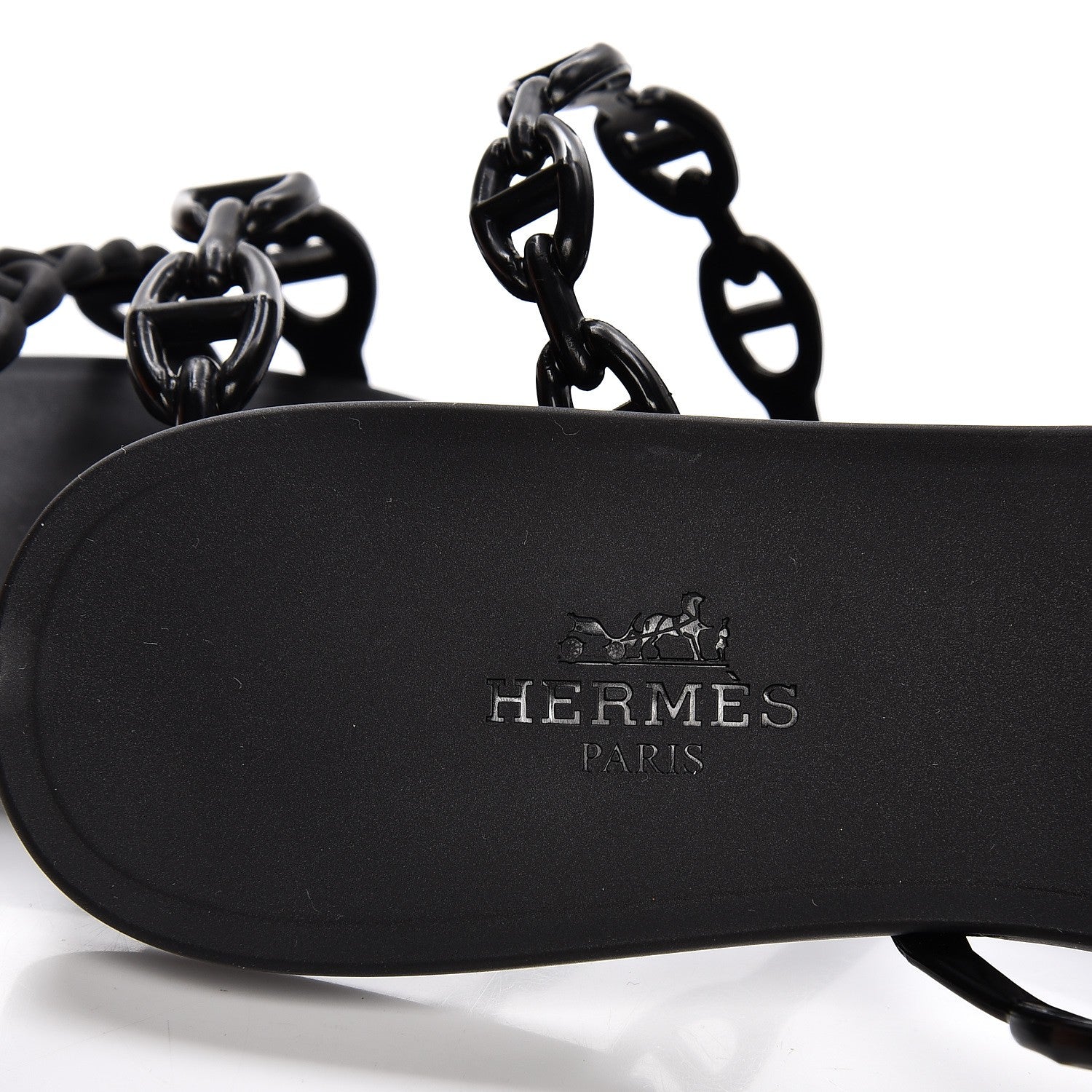 Hermes Rubber Chaine d'Ancre Rivage Sandals 37 Black 7 of 8