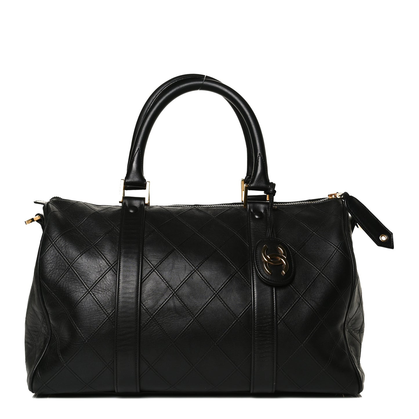 Calfskin Stitched CC Boston Black