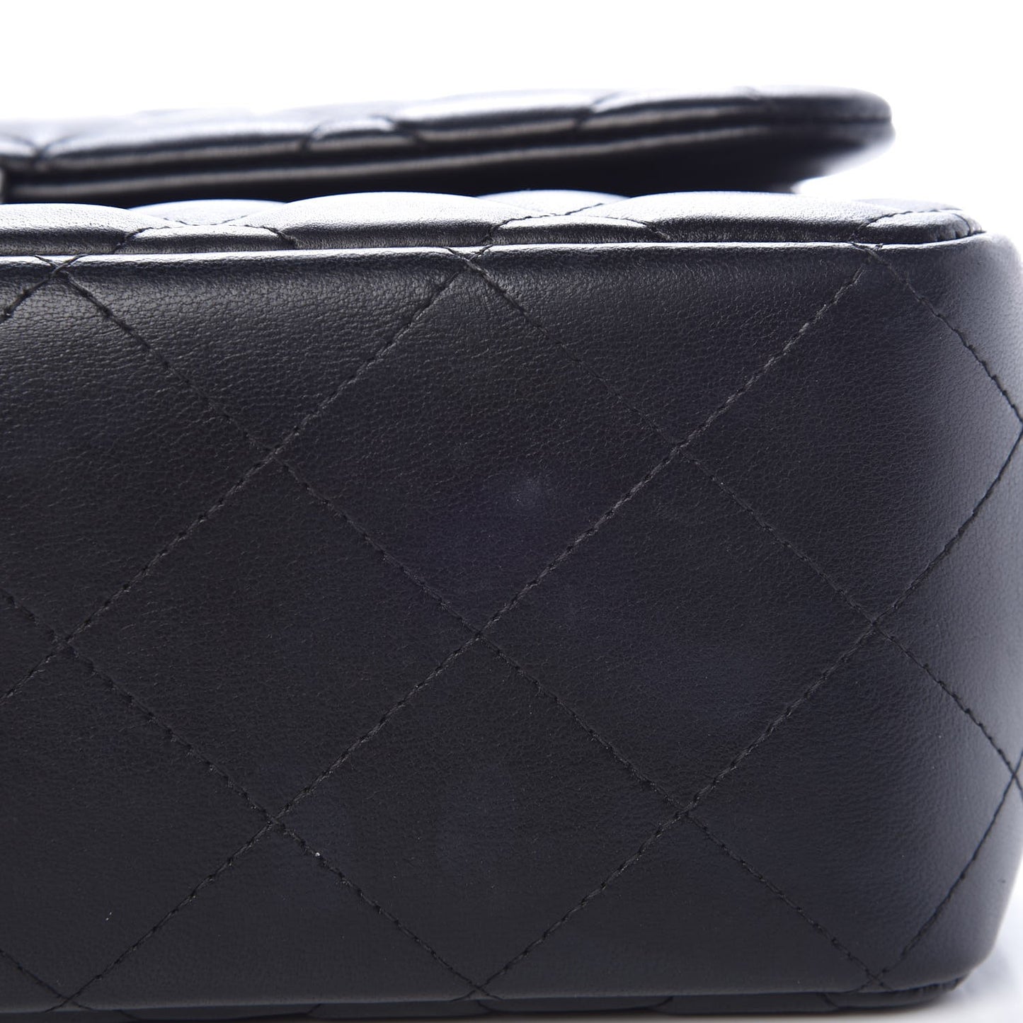 Lambskin Quilted Jumbo Double Flap Black