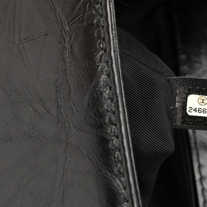 Chanel Aged Calfskin Chevron Quilted Medium Jacket Boy Flap Black 7 of 10