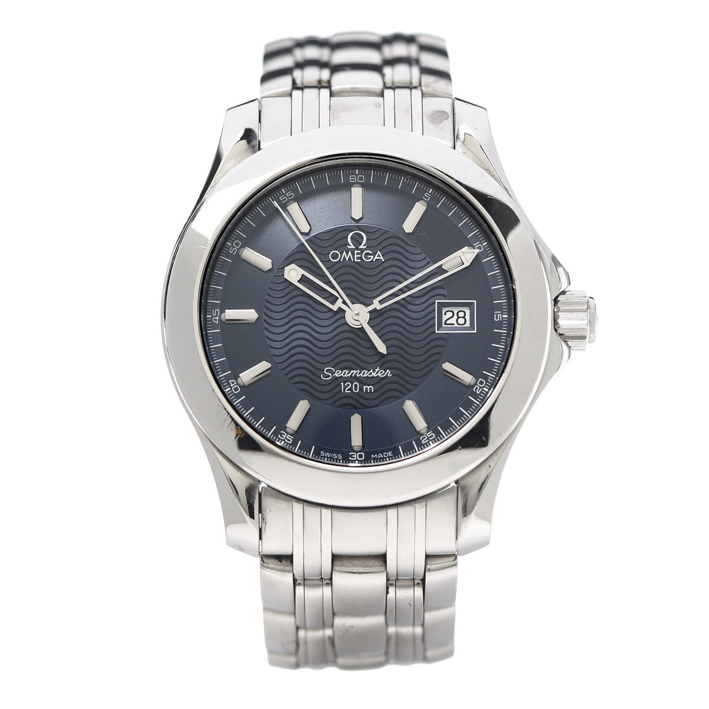 Stainless Steel 36mm Seamaster 120M Quartz Watch Blue 2511.81