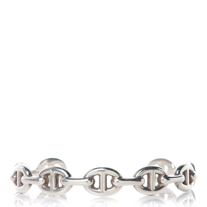 Hermes Sterling Silver MM Chaine d'Ancre Enchainee Cuff Bracelet LG 1 of 11