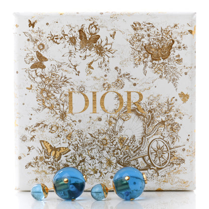 Christian Dior Mise En Dior Tribal Earrings Gold Blue 4 of 4